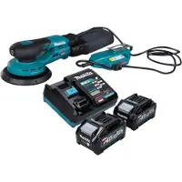 Makita BO 002 CGM201 Ponceuse excentrique sans fil 40 V max. 150 mm 5,0 mm course Brushless + 2x batterie 4,0 Ah + chargeur
