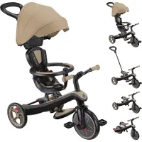 Globber Explorer Trike 4 In 1 Tricycle Stroller Argenté
