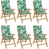 vidaXL Chaises de jardin avec coussins 6 pcs. Bois massif teck