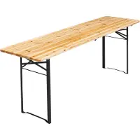 Oviala Table de brasserie en bois pliante 218 cm - Table brasserie pliante