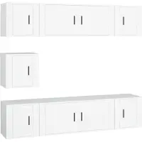 vidaXL Ensemble d'armoires TV 7 pièces blanc bois composite
