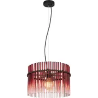 Globo Lighting Suspension noire Gorley avec verre rouge Ø 40cm