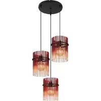 Globo Suspension noire Gorley avec verre rouge Ø 47cm