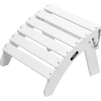 Vevor Tabouret de pied Adirondack, 45,7 x 49,7 x 35,1 cm (L x l x H), pliable, HDPE, largement pour l'extérieur, véranda, piscine, pelouse, arrière-cour, blanc