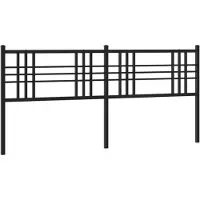 vidaXL Tête de lit de rechange en métal noir 200 cm