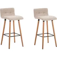 CLP lot de 2 tabourets de bar Lincoln tissu natura