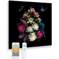 Quality Heating Panneau infrarouge en verre imprimé avec Wifi et télécommande Bouquet 79x59 450Watt