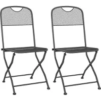vidaXL Chaises de jardin pliantes 2 pcs. Grillage déployé Anthracite