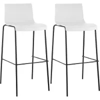 CLP lot de 2 tabourets de bar Hoover plastique 4 pieds piètement noir