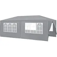 Casa.pro [] Pavillon 600x300x255cm Tente de jardin Tente de fête Tente de jardin Tente à bière Tente de fête Gris foncé