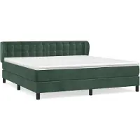 vidaXL Lit boxspring avec matelas vert foncé 160x200 cm velours