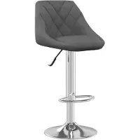 vidaXL Tabouret de bar gris foncé velours
