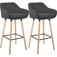 CLP lot de 2 tabourets de bar Grant tissu