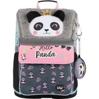 Baagl Sac d'école fille 1ère classe - Sac d'école ergonomique pour enfants - Sac à dos scolaire avec ceinture pectorale - Sac d'école primaire (Panda)