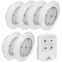 Macleans 6 pièces LED Set de lampes + télécommande 4 modes de lumière Lampe d'éclairage à la maison
