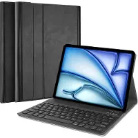 Cazy Housse pour Tablette avec Clavier compatible avec iPad Air 5 (2022) / Air 4 (2020) - Étui Clavier Bluetooth QWERTY Portuguese - Noir