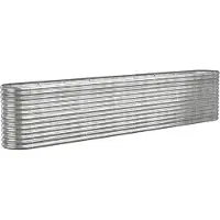 vidaXL Parterre surélevé Acier revêtu par poudre 332x40x68 cm Argenté