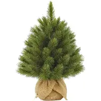 Triumph tree Forest Frosted Arbre de Noël artificiel dans un sac en jute - H45 x Ø36 cm - Vert