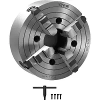 Vevor Mandrin à 4 mors 250 mm, mandrin à centrage automatique, plage de serrage 15-250 mm, mors réversibles, matériau HT300, pour tours à bois et à métaux
