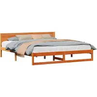 vidaXL Cadre de lit brun cireux 200 x 200 cm Pin massif