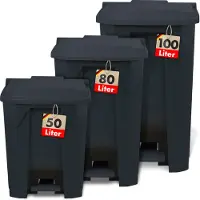 Floordirekt Poubelle Olaf pour la maison, le bureau & le commerce plusieurs couleurs & tailles Gris 100 litres