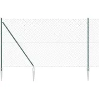 vidaXL Clôture en fil de fer soudé avec pointes, 10 x 1,6 m (L x H)