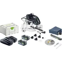 Festool KAPEX KSC 60 EB-Basic Scie à onglets à batterie 18 V / 36 V 216 mm Brushless + 2x batterie 8,0 Ah + chargeur + Systainer