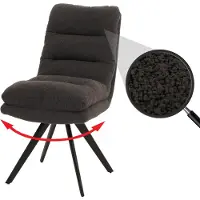 Mendler Chaise de salle à manger HWC-G66, chaise de cuisine pivotante Auto-Position Tissu/Textile Bouclé MVG gris foncé