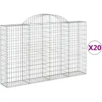 vidaXL Gabions avec arc surélevé 20pcs 200x30x120/140cm Fer galvanisé