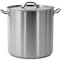TRIZERATOP Casserole haute avec couvercle en acier inoxydable 21/0, 40 cm, 50,3 l