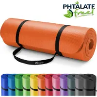 Tresko Tapis de Yoga Tapis de gymnastique Pilates 185x60x1,5cm Orange