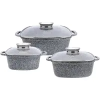Klausberg Ensemble de Casseroles Aluminium Marbre 3 Pièces