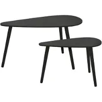H&S Decoration | Set de tables d'appoint - 2 pièces - Noir - Style moderne - Idéal pour le salon