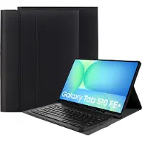 Cazy Housse pour Tablette avec Clavier compatible avec Samsung Galaxy Tab S10 FE Plus - Étui Clavier Bluetooth AZERTY - Noir