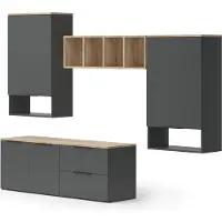 Vicco Mur de salon Wido Anthracite 5 pièces, Model 49800