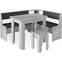 Vicco Groupe de banquettes d'angle Roman Béton 150x120cm avec table, Model 36915