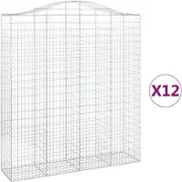 vidaXL Gabions avec arc surélevé 12pcs 200x50x220/240cm Fer galvanisé