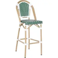 Oviala Chaise haute de jardin en alumunium et rotin synthétique blanc et vert - Belleville