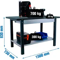 Simonwork (bancos De Trabajo) Etabli Simonwork Bt6 Pro Metal 1box 1500 Antracite Antracite 830x1500x730 -