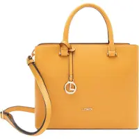 L.credi sac à main sac à épaule bandoulière Maxima Handle Bag Amber moutarde