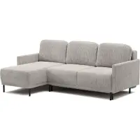Selsey Hamiel - Canapé d'angle réversible avec coffre de lit, housse en velours côtelé beige clair