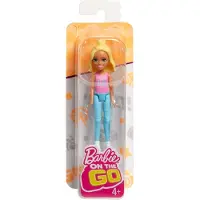 Barbie MATTEL FHV57 On The Go Puppe (blond avec chemise rose)