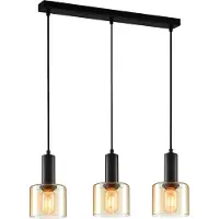 ITALUX Lustre Santia moderne noir PND-65342-3-BK+AMB