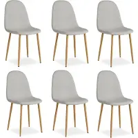 Homestyle4u Chaise Salle à Manger Lot de 6 Gris Design Moderne Chaises de Cuisine Chaises pas Cher Fauteuil Rembourrée