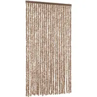 vidaXL Rideau anti-mouches beige et brun foncé 100x230 cm chenille