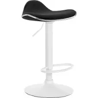 CLP Tabouret de bar Shanghai, revêtement en tissu, pivotant et réglable en hauteur | Couleur : gris foncé. Structure : blanc