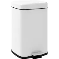 HOMCOM Poubelle de cuisine 20L poubelle à pédale en acier inoxydable avec couvercle à fermeture douce, compacte, seau intérieur amovible, 28L x 35l x 45H cm, blanc