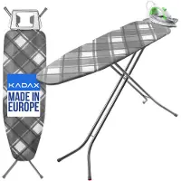Kadax Planche à repasser pliable, 120x38cm Planche à repasser à vapeur avec filet métallique