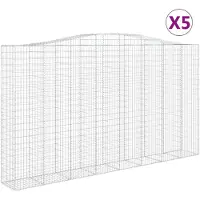 vidaXL Gabions avec arc surélevé 5 pcs. 400x50x220/240cm Fer galvanisé