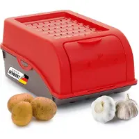 Novaliv 1x Petit 3,5 L Récipient de stockage rouge Boîte de rangement cuisine Récipient à oignons Récipient à ail